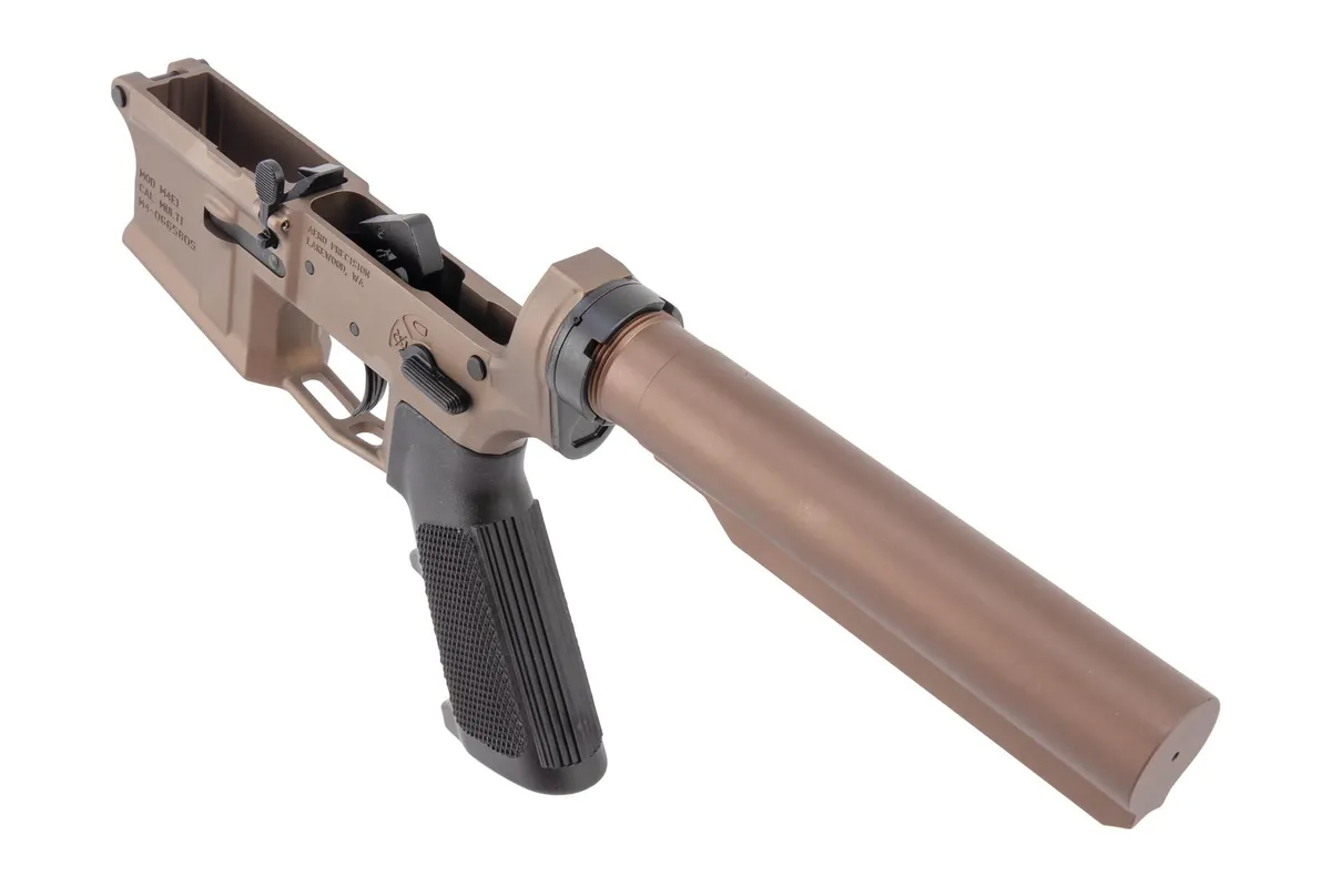 Aero Precision M4E1 Carbine Complete AR-15 Lower Receiver - No Stock & A2 Grip - Kodiak Brown Anodized - Lower Receiver for AR-15, vista 3