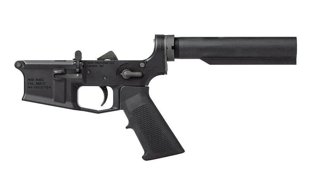 Aero Precision M4E1 Carbine Complete Lower Receiver w/ A2 Grip, No Stock - Anodized Black - Lower Receiver for AR-15 - view 3