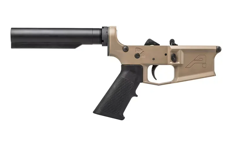 Aero Precision M4E1 Carbine Complete Lower Receiver with A2 Grip, No Stock - FDE Cerakote - APAR600113 - Lower Receiver for AR-15, vista 2