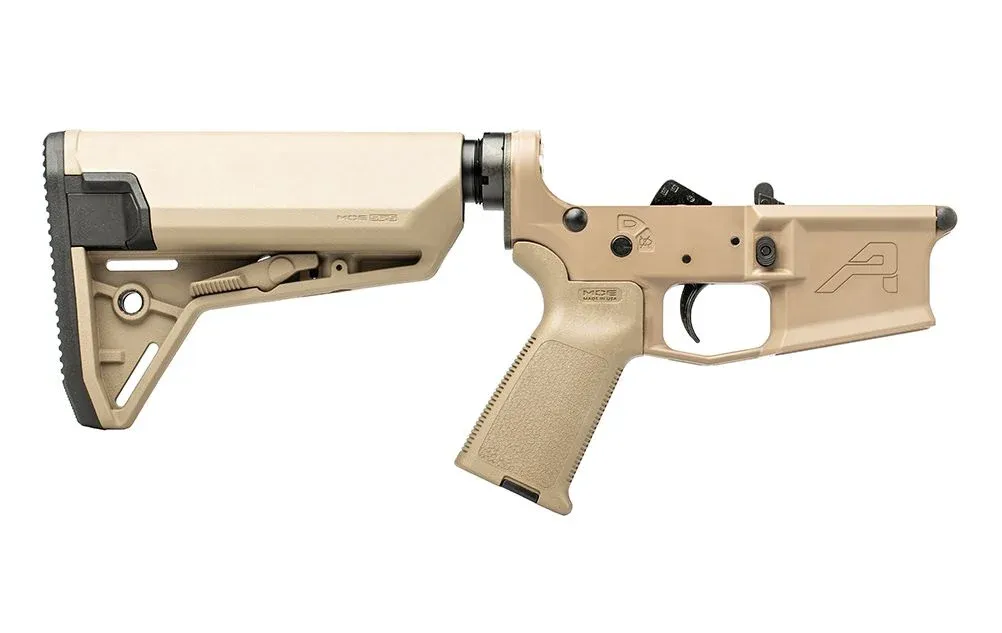Aero Precision - Aero Precision M4E1 Complete Lower Receiver w/ FDE MOE Grip & SL-S Carbine Stock - FDE Cerakote - AR15Discounts - Lower Receiver for AR-15, vista 2