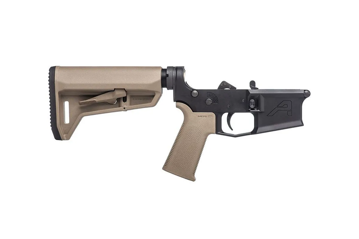 Aero Precision M4E1 Complete Lower Receiver w/ FDE MOE SL Grip & SL-K Carbine Stock - Anodized - Lower Receiver for AR-15, vista 1