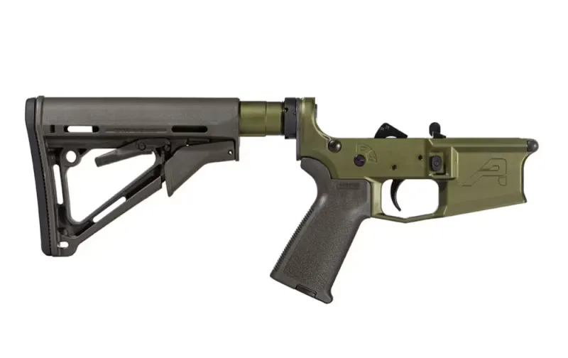 Aero Precision M4E1 Complete Lower Receiver with MOE Grip & CTR Carbine Stock - ODG Anodized - APAR600572 - Lower Receiver for AR-15, vista 2