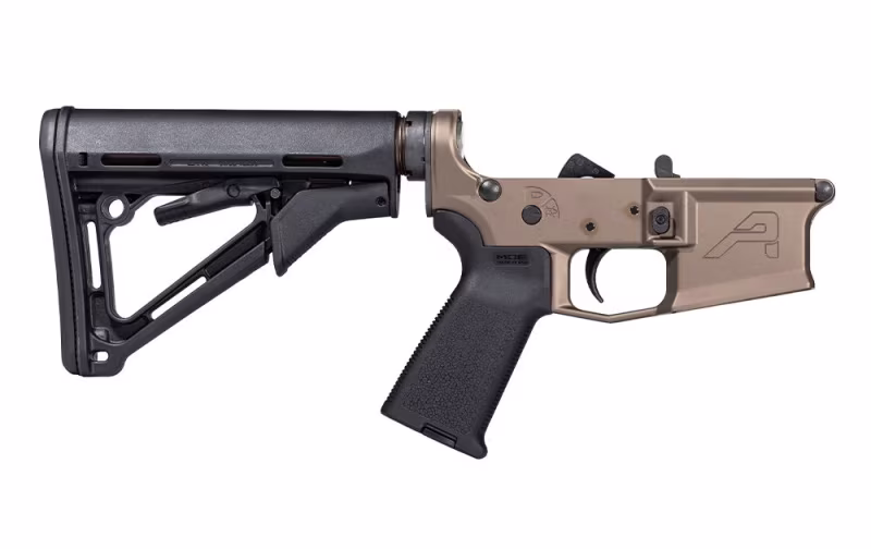 Aero Precision M4E1 Complete Lower Receiver with MOE Grip & CTR Carbine Stock - Kodiak Brown Anodized - APAR600573 - Lower Receiver for AR-15, vista 1