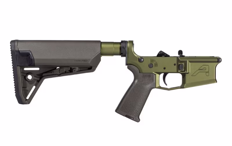 Aero Precision M4E1 Complete Lower Receiver with MOE Grip & SL-S Carbine Stock - ODG Anodized - APAR600568 - Lower Receiver for AR-15, vista 1