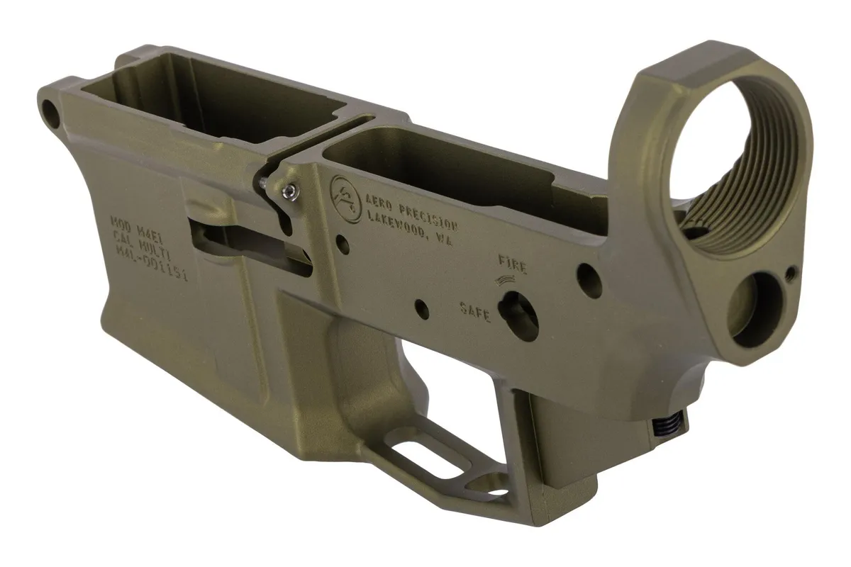 Aero Precision M4E1 Low Profile Stripped AR-15 Lower Receiver - OD Green Anodized - Lower Receiver for AR-15 - view 3