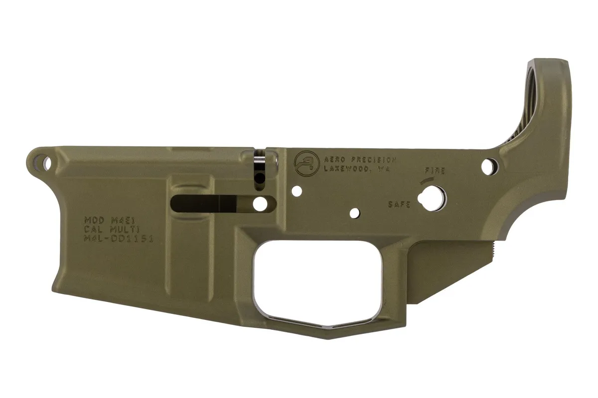 Aero Precision M4E1 Low Profile Stripped AR-15 Lower Receiver - OD Green Anodized - Lower Receiver for AR-15 - view 4