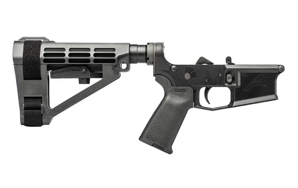 Aero Precision M4E1 Pistol Complete Lower Receiver w/ MOE Grip & SBA4 Brace - Anodized/Black - Lower Receiver for AR-15, vista 2