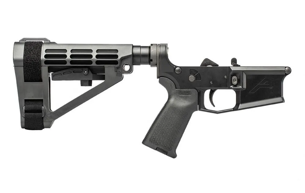 Aero Precision M4E1 Pistol Complete Lower Receiver w/ MOE Grip & SBA4 Brace - Anodized/Black - Lower Receiver for AR-15 - view 1