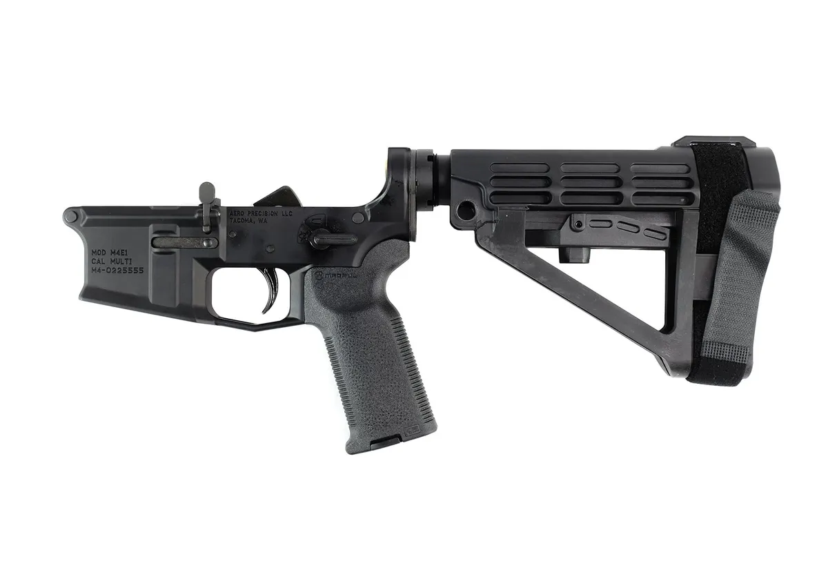 Aero Precision M4E1 Pistol Complete Lower Receiver w/ MOE-K2 Grip & SBA4 Brace - Anodized/Black - Lower Receiver for AR-15 - view 2