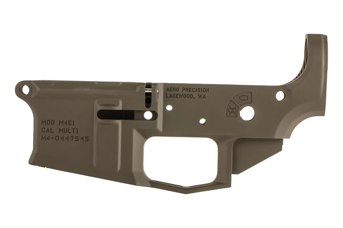 Aero Precision M4E1 Stripped Lower Receiver - OD Green Cerakote - APAR600070C - Lower Receiver for AR-15, vista 3
