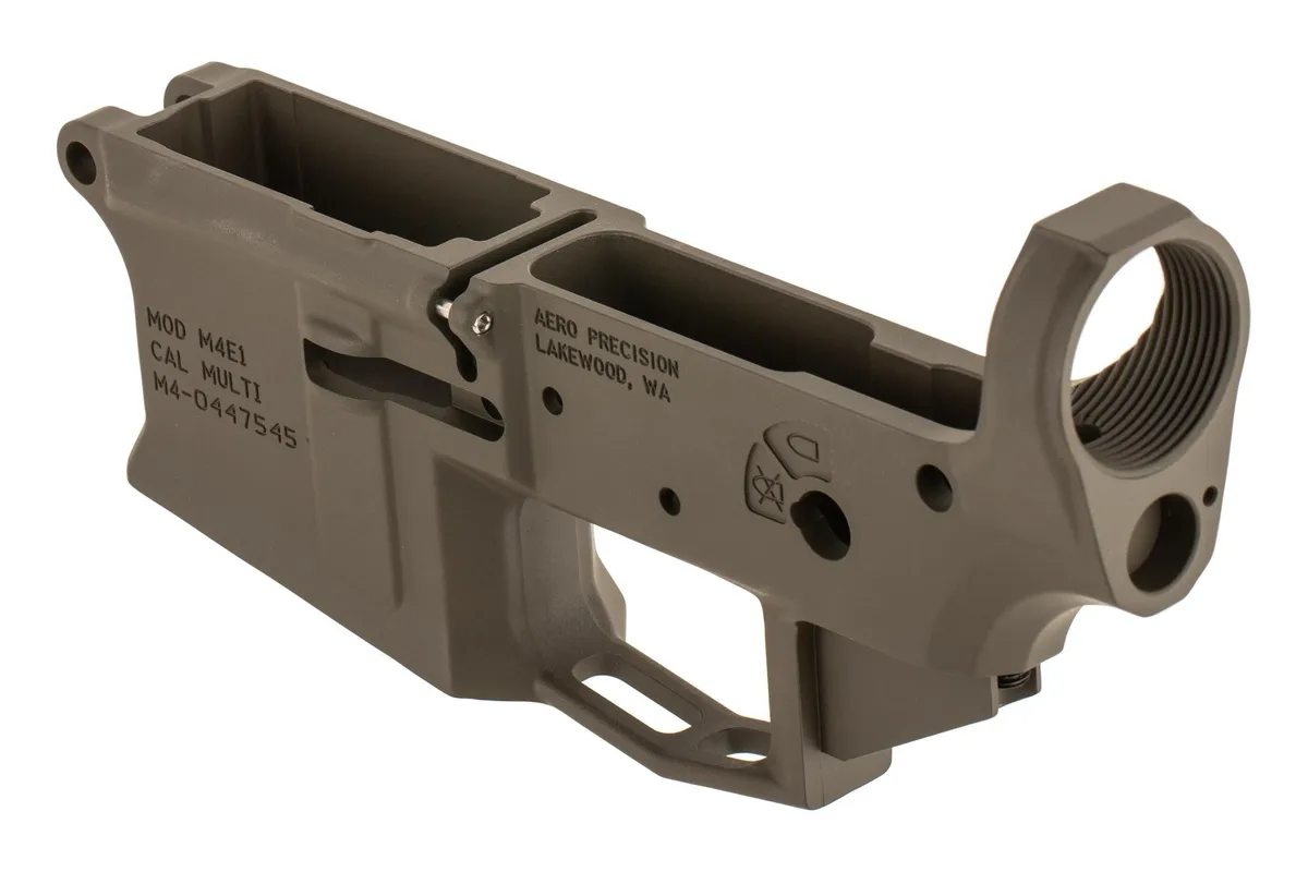 Aero Precision M4E1 Stripped Lower Receiver - OD Green Cerakote - APAR600070C - Lower Receiver for AR-15, vista 4