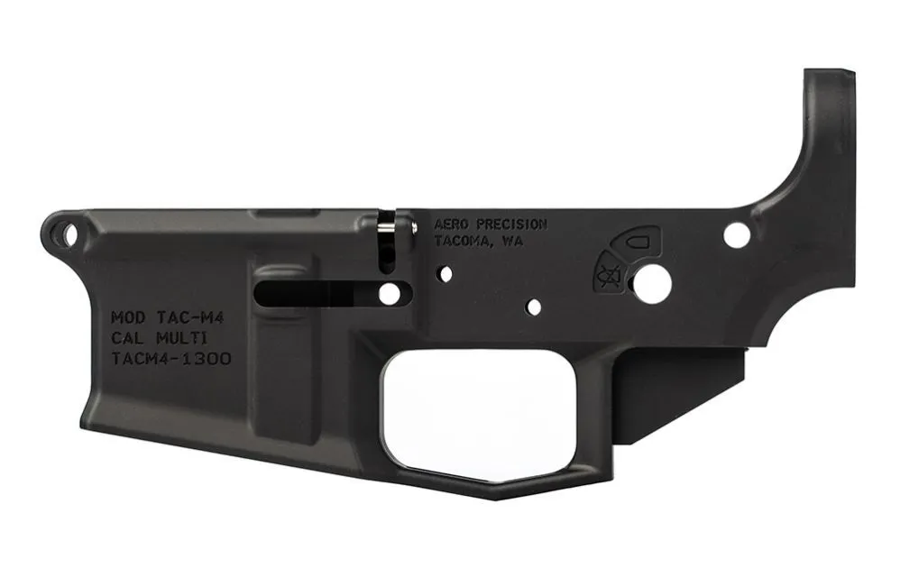 Aero Precision M4E1 Stripped Lower Receiver, Special Edition: Tacoma Heritage - Anodized Black - APAR600019C - Lower Receiver for AR-15, vista 3