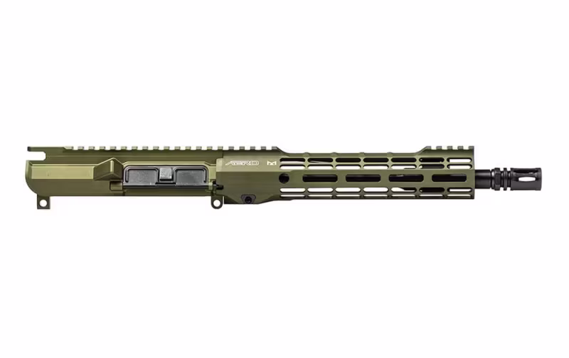 Aero Precision M4E1 Threaded 10.5\" 5.56 Carbine No Forward Assist Complete Upper wtih 9.3\" M-LOK ATLAS S-ONE Handguard - OD Green Anodized - APSL100625 - Upper Receiver for AR-15 - view 1