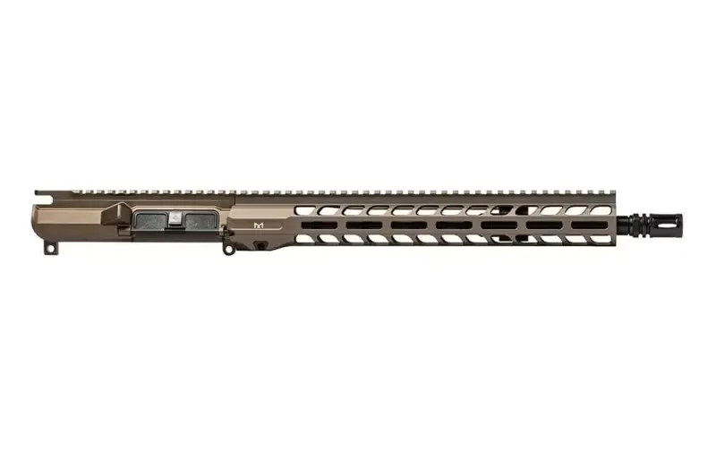Aero Precision M4E1 Threaded 14.5\" 5.56 Mid-Length QPQ No Forward Assist Complete Upper with 13.5\" Slimline Handguard - Kodiak Brown Anodized - APSL100753 - Upper Receiver for AR-15 - view 1