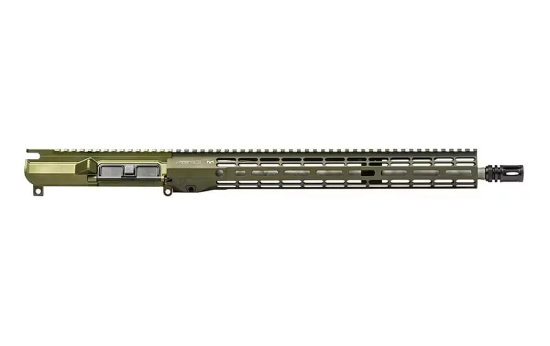 Aero Precision M4E1 Threaded 16\" .223 Wylde SS Hanson Pencil Mid-Length No Forward Assist Complete Upper with 15\" M-LOK ATLAS R-ONE Handguard - OD Green Anodized - APSL100672 - Upper Receiver for AR-15 - view 2