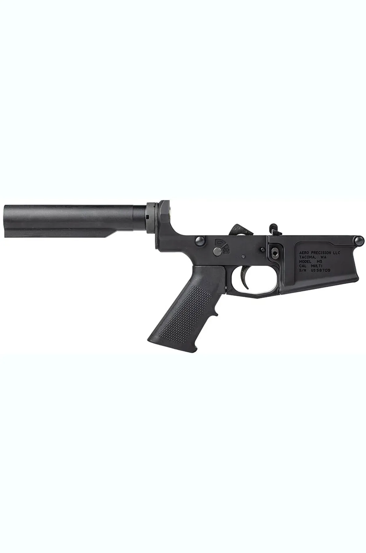 Aero Precision M5 (.308) Carbine Complete Lower Receiver w/ A2 Grip No Stock - Anodized Black - Lower Receiver for AR-15, vista 2
