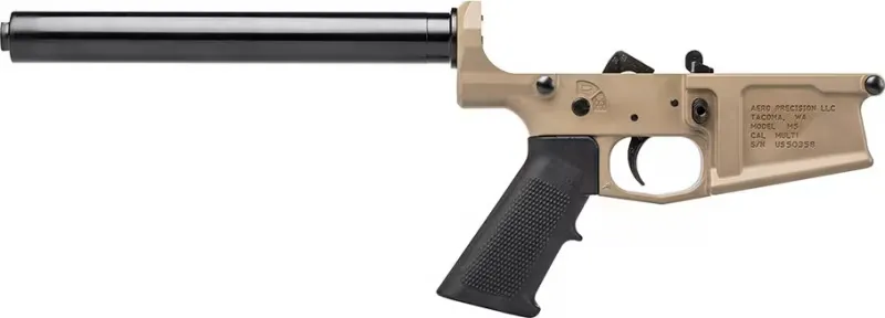 Aero Precision M5 (.308) Rifle Complete Lower Receiver w/ A2 Grip, No Stock - Cerakote FDE - APAR308217 - Lower Receiver for AR-15 - view 2