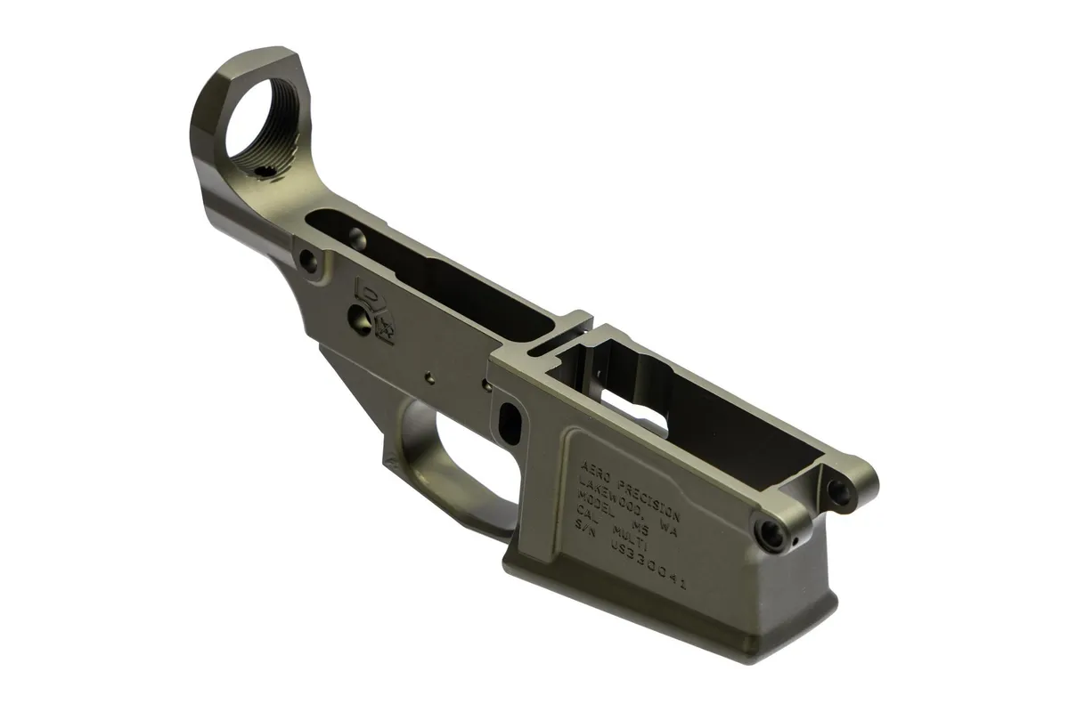 Aero Precision M5 AR-10 Stripped Lower Receiver Anodized OD Green - Lower Receiver for AR-15, vista 2