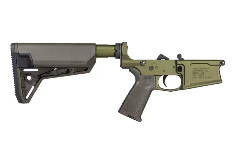 Aero Precision M5 Complete Lower Receiver with MOE Grip & SL-S Carbine Stock - ODG Anodized - APAR308283 - Lower Receiver for AR-15, vista 1