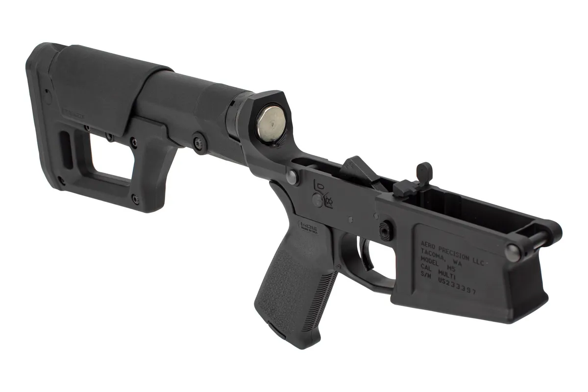 Aero Precision-M5 Complete Lower W/Moe Grip & Prs Lite Stock - M5 Comp Lower Rcvr W/ Magpul Moe & Prs Lite For Ar .308 Blk - Lower Receiver for AR-15 - view 2
