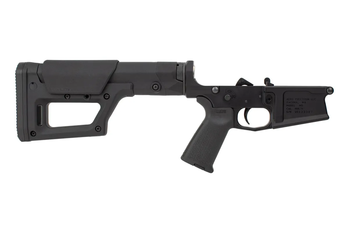 Aero Precision-M5 Complete Lower W/Moe Grip & Prs Lite Stock - M5 Comp Lower Rcvr W/ Magpul Moe & Prs Lite For Ar .308 Blk - Lower Receiver for AR-15 - view 1