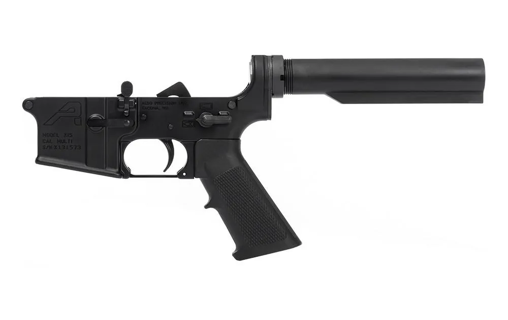 Aero Precision AR-15 Carbine Complete Lower Receiver w/ A2 Grip, No Stock - Black - Lower Receiver for AR-15 - view 1