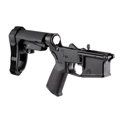 Aero Precision Ar-15 Pistol Lowers Complete W/ Brace - Ar-15 Pistol Complete Lower W/ A2 Grip & Sba3 Brace Blk - Lower Receiver for AR-15, vista 1