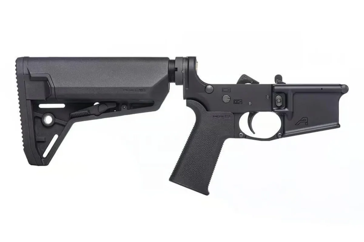 Aero Precision AR15 Complete Lower Receiver w/ MOE SL Grip & SL-S Carbine Stock - Anodized - Lower Receiver for AR-15, vista 1
