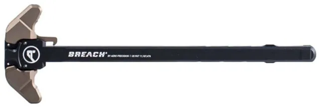 Aero Precision Breach Ambidextrous Charging Handle AR-10/M5 .308 Winchester Small Lever Anodized Black/Kodiak Brown - Charging Handle for AR-15 - view 1