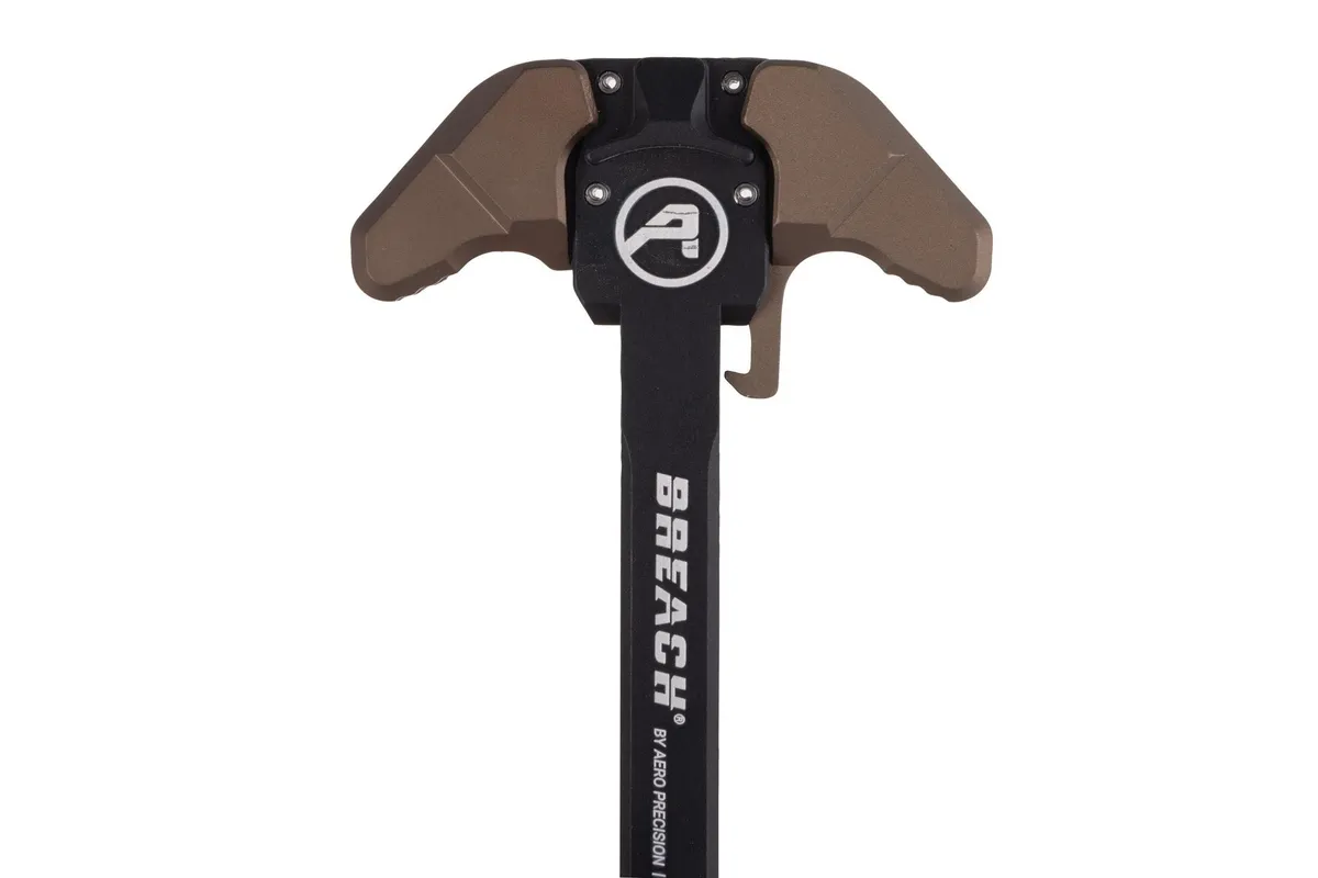 Aero Precision Breach Ambidextrous Charging Handle AR-15 5.56x45mm NATO Small Lever Anodized Black/Kodiak Brown - Charging Handle for AR-15 - view 3