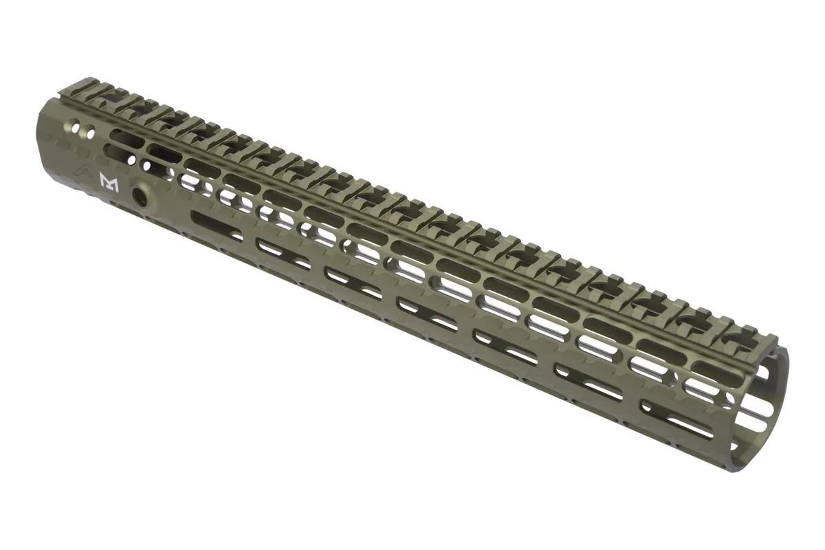 Aero Precision Enhanced M-LOK AR-15 Handguard GEN 2 - ODG Anodized - 15" - Handguard for AR-15, vista 1
