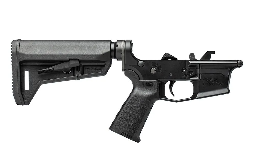 Aero Precision EPC-9 Carbine Complete Lower Receiver w/ MOE Grip & MOE SL-K Carbine Stock - Black - Lower Receiver for AR-15, vista 1