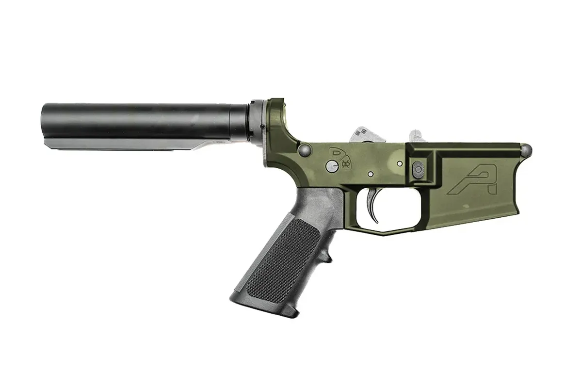 Aero Precision M4E1 Complete Lower Receiver w/ ALG QMS Trigger - OD Green Anodized - Lower Receiver for AR-15, vista 1