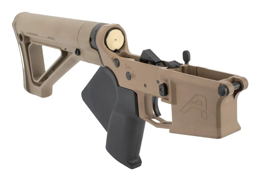 Aero Precision M4e1 Featureless Complete Ar-15 Lower Receiver - Magpul Fixed Carbine Stock - Fde - Lower Receiver for AR-15 - view 1