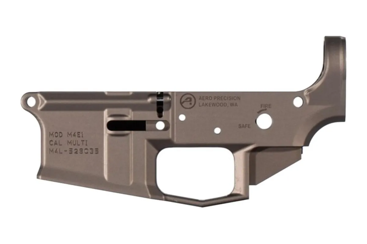 Aero Precision M4E1 Low Profile Stripped Lower - Kodiak Brown APAR600028BC Anodized - BLEM - Lower Receiver for AR-15, vista 1