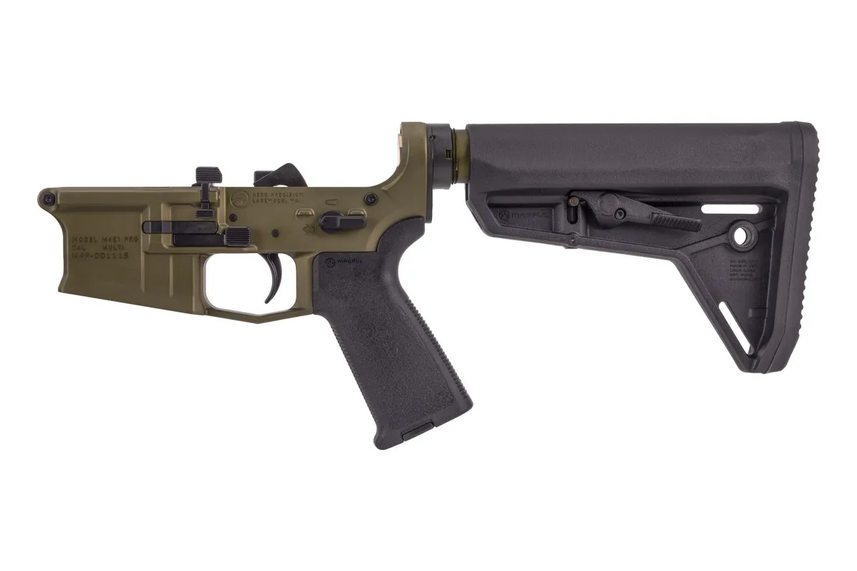 Aero Precision M4e1 Pro Complete Lower Receiver W/ Moe Grip & Sl Carbine Stock - M4e1 Pro Comp Lower W/Moe Grip & Sl Carbine Stock Odg - Lower Receiver for AR-15, vista 3