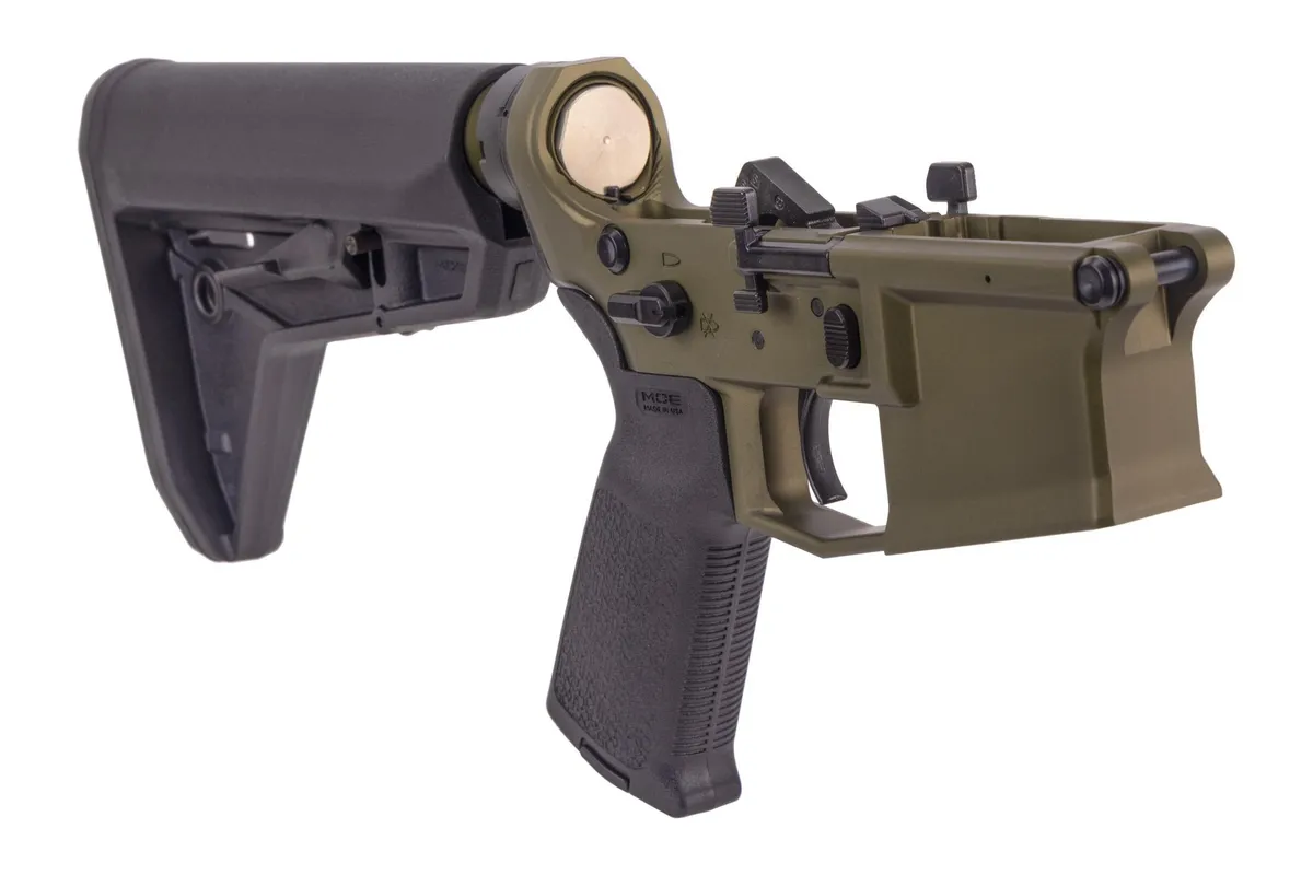 Aero Precision M4e1 Pro Complete Lower Receiver W/ Moe Grip & Sl Carbine Stock - M4e1 Pro Comp Lower W/Moe Grip & Sl Carbine Stock Odg - Lower Receiver for AR-15, vista 1