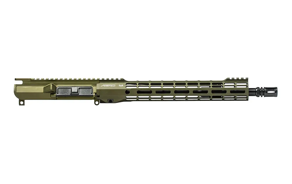 Aero Precision M4E1 Threaded 13.9" 5.56 Mid-Length No Forward Assist Complete Upper w/ 12.7" M-LOK S-ONE Handguard - OD Green Anodized - Upper Receiver for AR-15, vista 1