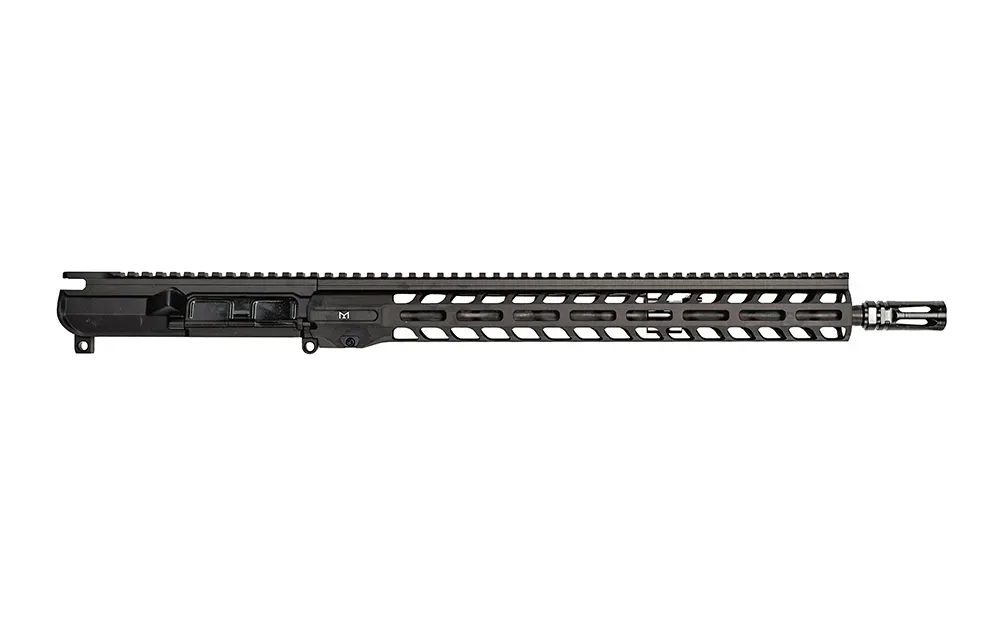 Aero Precision M4E1 Threaded 16" .223 Wylde Mid-Length No Forward Assist Complete Upper w/ 15" Slimline Handguard - Anodized Black - Upper Receiver for AR-15 - view 1