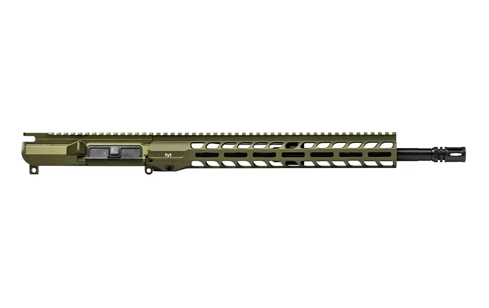 Aero Precision M4E1 Threaded 16" 5.56 Carbine-Length M4 QPQ No Forward Assist Complete Upper W/ 13.5" Slimline Handguard - OD Green Anodized - Upper Receiver for AR-15, vista 1