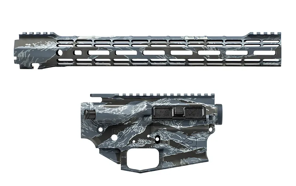 Aero Precision M4E1 Threaded Builder Set w/ 15" S-ONE M-LOK Handguard - Blue Tiger Stripe - Upper Receiver for AR-15, vista 1