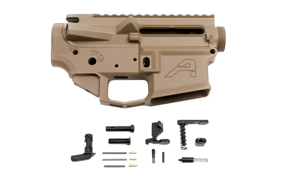 Aero Precision M4E1 Threaded Receiver Set w/ LPK minus FCG - FDE Cerakote - Lower Receiver for AR-15, vista 1