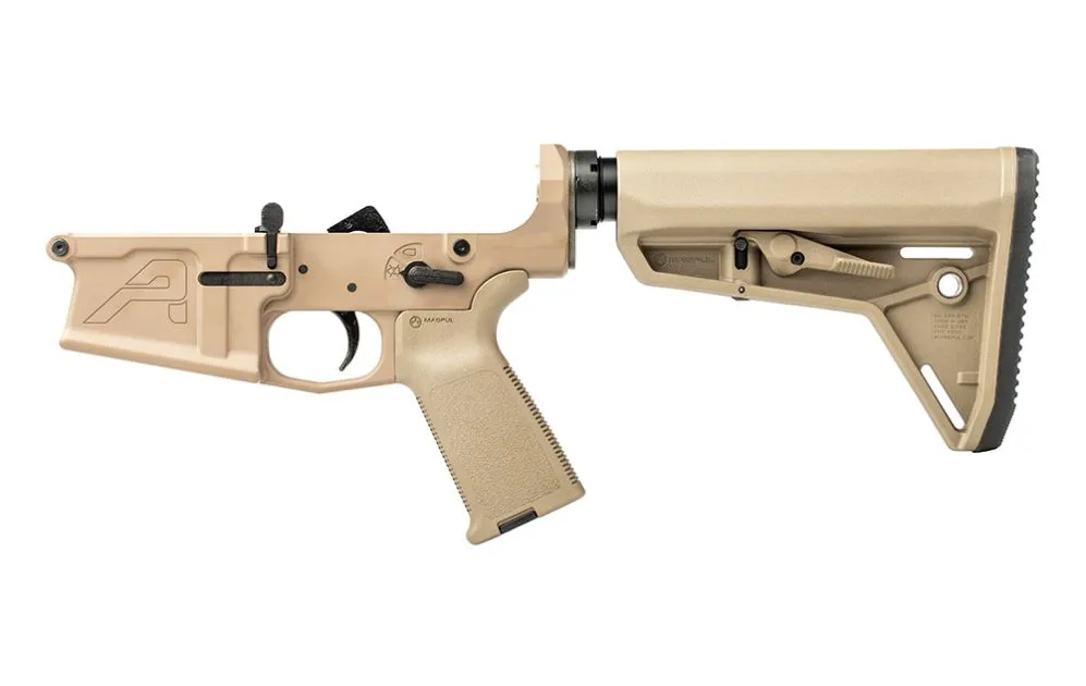 Aero Precision M5 Complete Lower Receiver w/ FDE MOE Grip & SL Carbine Stock - FDE Cerakote - Lower Receiver for AR-15, vista 1