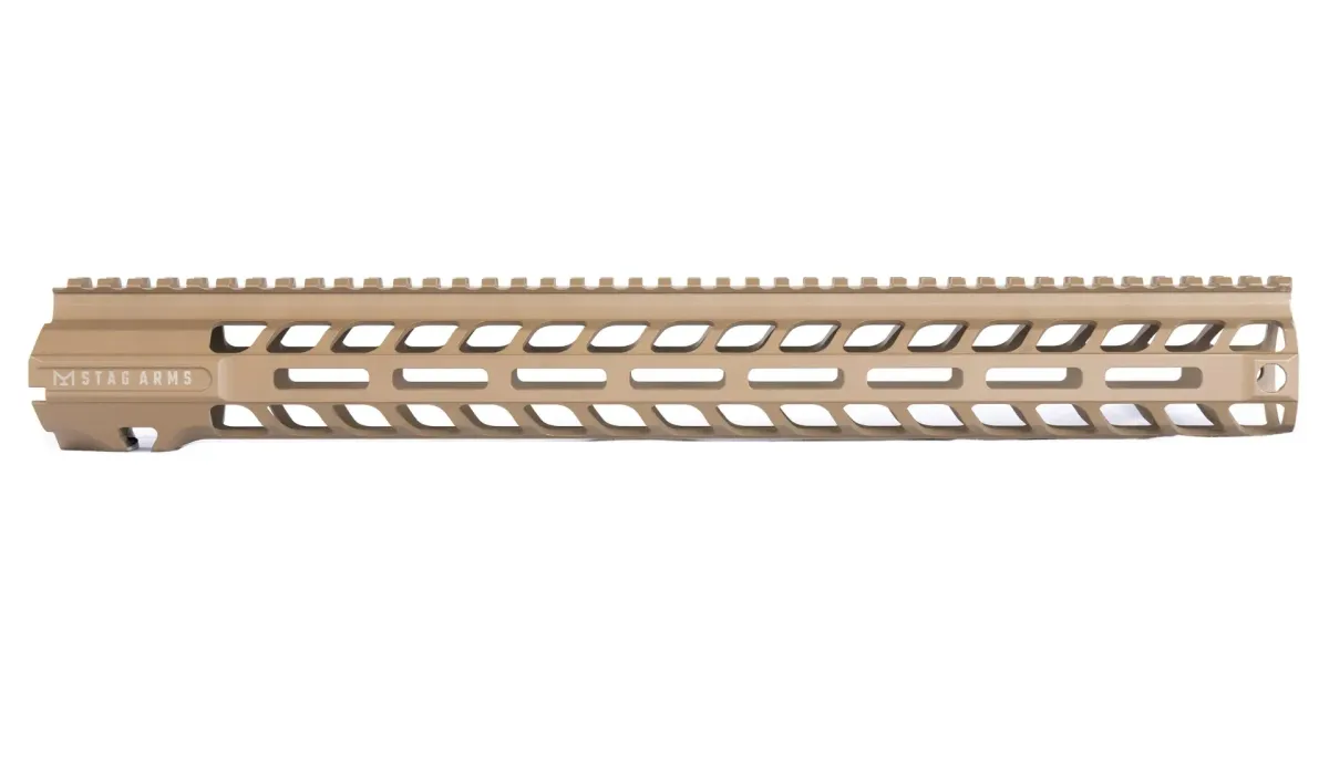 Aero Precision Stag 15 Slimline NQ NVH 15" M-LOK Handguard, FDE Cerakote - Gen2 - Handguard for AR-15, vista 1