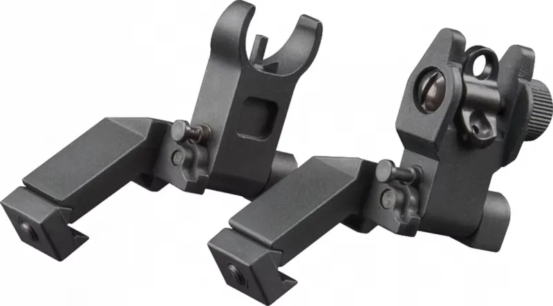 Aim Sports Low-Profile 45 deg Frond/Rear Flip-Up Sight Set for AR-15/M-4 Rifles - MT45FS - Iron Sights for AR-15 - view 1
