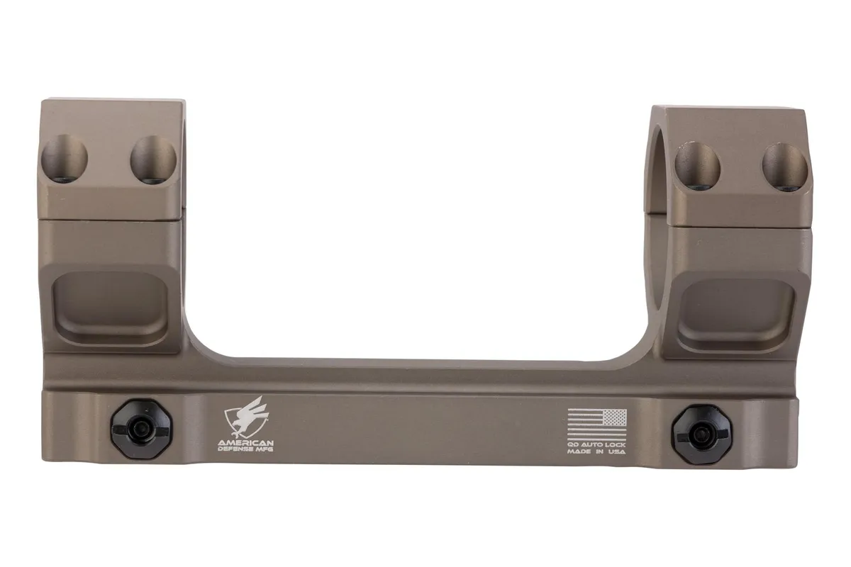 American Defense Delta QD 1-Piece Picatinny Scope Mount 34mm Rings Standard Lever Flat Dark Earth - Optic Mount, vista 2