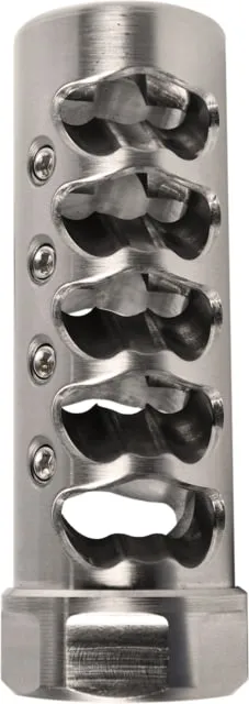 American Precision Arms Fat Bastard Gen 3 Self Timing Muzzle Brake 5/8x24 - .30 - Stainless - Muzzle Device for AR-15, vista 1