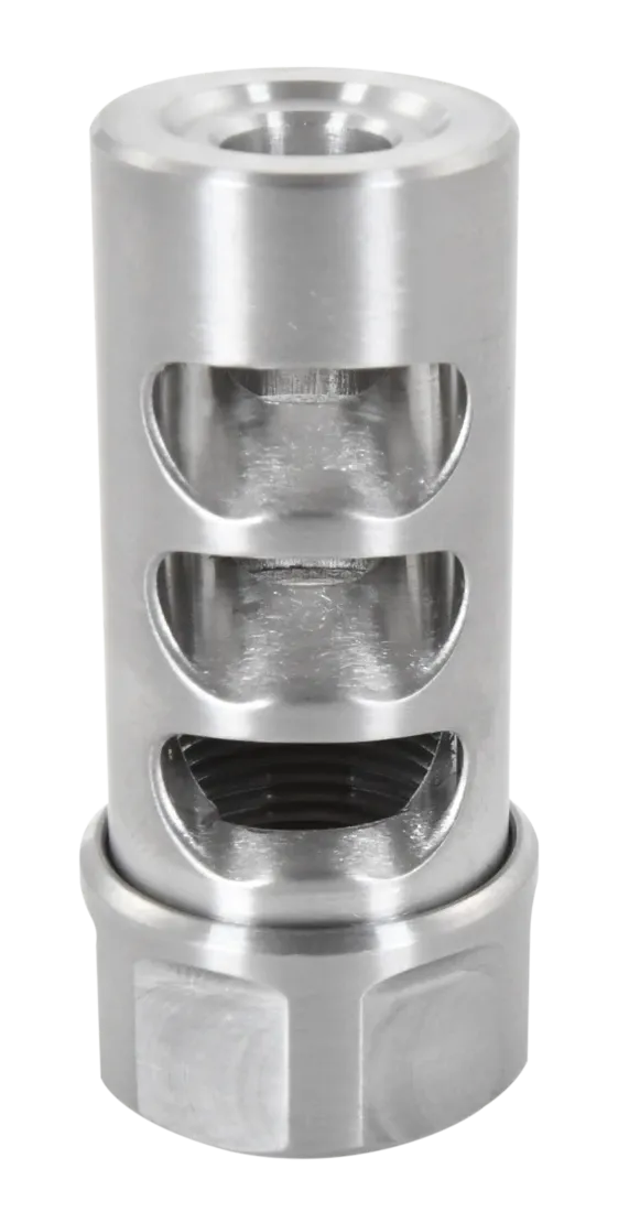 American Precision Arms Gen 2 Micro Bastard Self Timing Brake - 22 Cal - 1/2x28 - Stainless - Muzzle Device for AR-15 - view 1