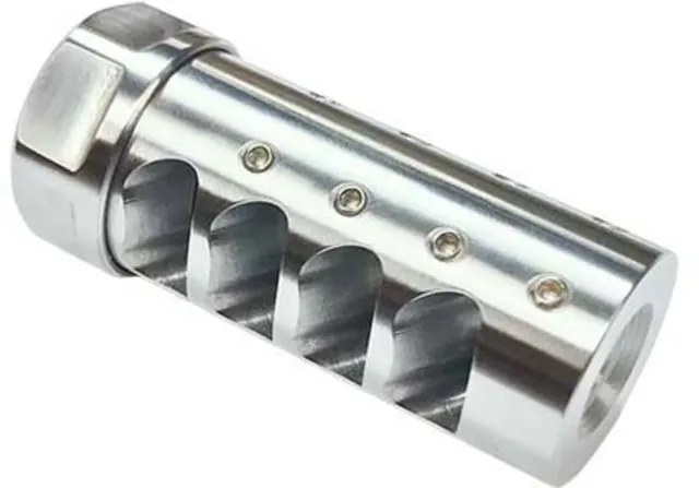American Precision Arms Little Bastard Gen 3 Self Timing Muzzle Brake 6mm 18x1 Stainless - Muzzle Device for AR-15 - view 1