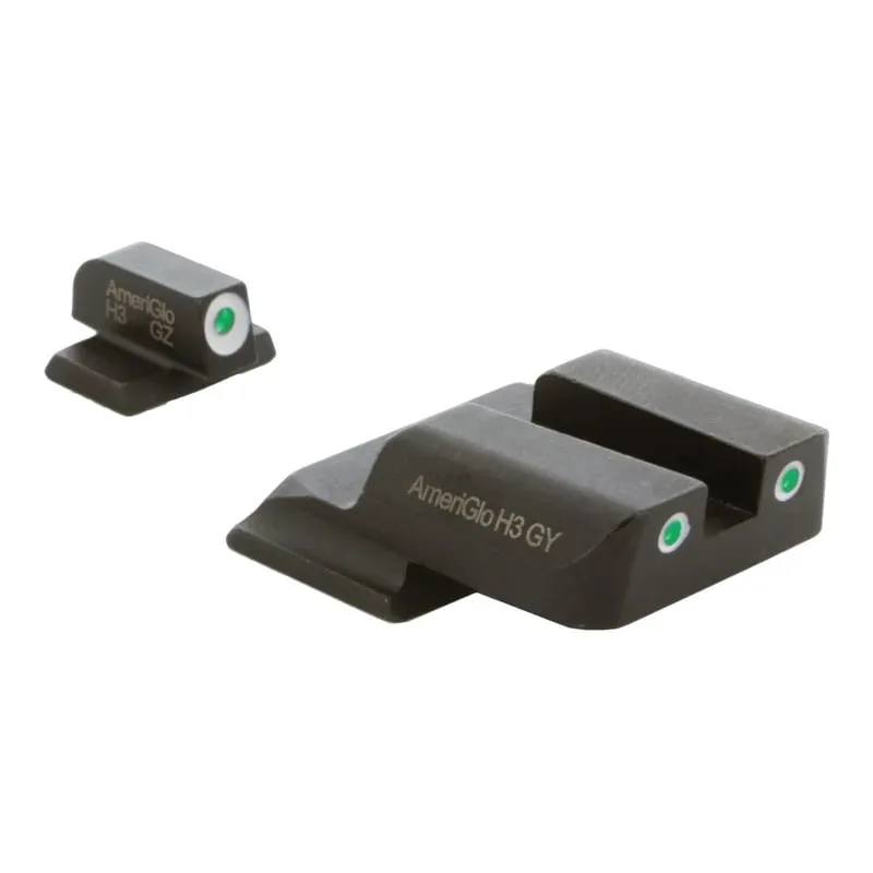 Ameriglo Classic 3-Dot Tritium Sight Set Front/Rear, Green/White/Green/White - Iron Sights for AR-15, vista 1